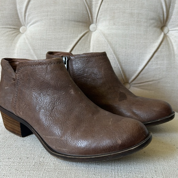 Lucky brand distressed brown leather short boots size 8 1/2 - Picture 4 of 10